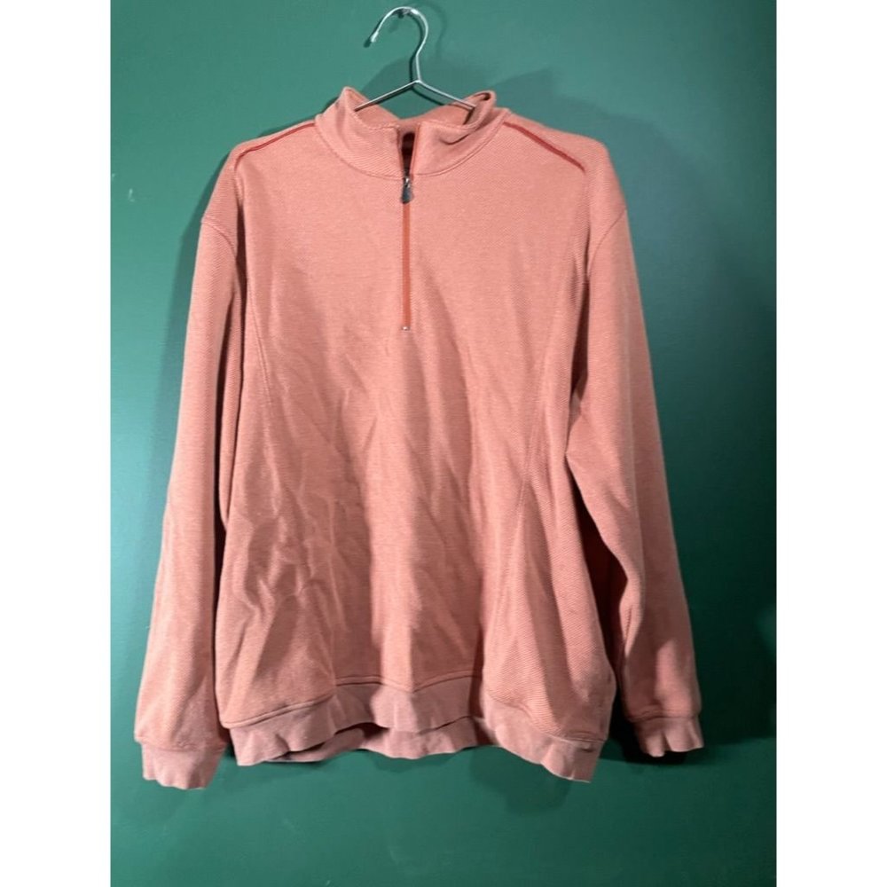 ProTour - Men's Orange 1/4 Zip Long Sleeve Pullover - Size L
